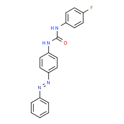ChemSpider 2D Image | 1-(4-Fluorophenyl)-3-{4-[(E)-phenyldiazenyl]phenyl}urea | C19H15FN4O