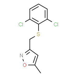 ChemSpider 2D Image | 3-{[(2,6-Dichlorophenyl)sulfanyl]methyl}-5-methyl-1,2-oxazole | C11H9Cl2NOS