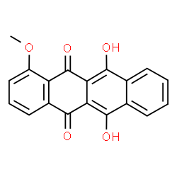 ChemSpider 2D Image | 6,11-Dihydroxy-1-methoxy-5,12-tetracenedione | C19H12O5