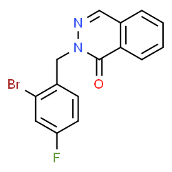 ChemSpider 2D Image | 2-(2-Bromo-4-fluorobenzyl)-1(2H)-phthalazinone | C15H10BrFN2O