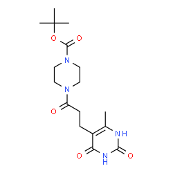 ChemSpider 2D Image | 2-Methyl-2-propanyl 4-[3-(6-methyl-2,4-dioxo-1,2,3,4-tetrahydro-5-pyrimidinyl)propanoyl]-1-piperazinecarboxylate | C17H26N4O5