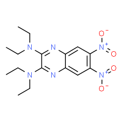 ChemSpider 2D Image | N,N,N',N'-Tetraethyl-6,7-dinitro-2,3-quinoxalinediamine | C16H22N6O4
