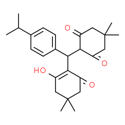 ChemSpider 2D Image | 2-[(2-Hydroxy-4,4-dimethyl-6-oxo-1-cyclohexen-1-yl)(4-isopropylphenyl)methyl]-5,5-dimethyl-1,3-cyclohexanedione | C26H34O4
