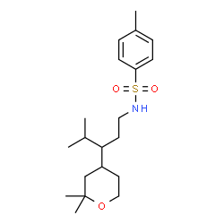 ChemSpider 2D Image | N-[3-(2,2-Dimethyltetrahydro-2H-pyran-4-yl)-4-methylpentyl]-4-methylbenzenesulfonamide | C20H33NO3S