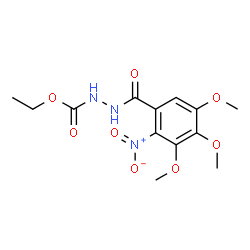 ChemSpider 2D Image | Ethyl 2-(3,4,5-trimethoxy-2-nitrobenzoyl)hydrazinecarboxylate | C13H17N3O8