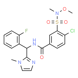 ChemSpider 2D Image | 4-Chloro-N-[(2-fluorophenyl)(1-methyl-1H-imidazol-2-yl)methyl]-3-[methoxy(methyl)sulfamoyl]benzamide | C20H20ClFN4O4S