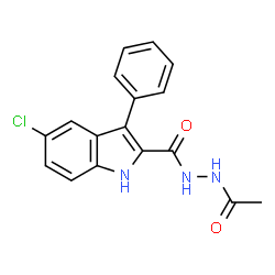 ChemSpider 2D Image | N'-Acetyl-5-chloro-3-phenyl-1H-indole-2-carbohydrazide | C17H14ClN3O2