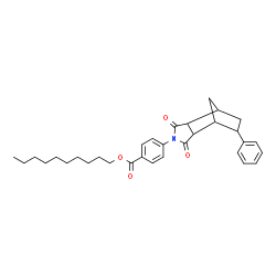 ChemSpider 2D Image | Decyl 4-(3,5-dioxo-8-phenyl-4-azatricyclo[5.2.1.0~2,6~]dec-4-yl)benzoate | C32H39NO4