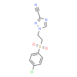 ChemSpider 2D Image | 1-{2-[(4-Chlorophenyl)sulfonyl]ethyl}-1H-1,2,4-triazole-3-carbonitrile | C11H9ClN4O2S