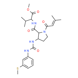 ChemSpider 2D Image | Methyl 1-(3-methyl-2-butenoyl)-3-({[3-(methylsulfanyl)phenyl]carbamoyl}amino)prolylvalinate | C24H34N4O5S