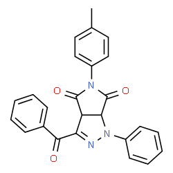 ChemSpider 2D Image | 3-Benzoyl-1-phenyl-5-p-tolyl-3a,6a-dihydro-1H-pyrrolo[3,4-c]pyrazole-4,6-dione | C25H19N3O3