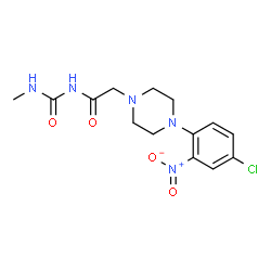 ChemSpider 2D Image | 2-[4-(4-Chloro-2-nitrophenyl)-1-piperazinyl]-N-(methylcarbamoyl)acetamide | C14H18ClN5O4