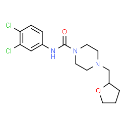 ChemSpider 2D Image | N-(3,4-Dichlorophenyl)-4-(tetrahydro-2-furanylmethyl)-1-piperazinecarboxamide | C16H21Cl2N3O2