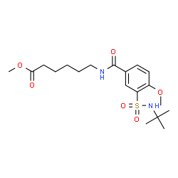 ChemSpider 2D Image | Methyl 6-({4-methoxy-3-[(2-methyl-2-propanyl)sulfamoyl]benzoyl}amino)hexanoate | C19H30N2O6S