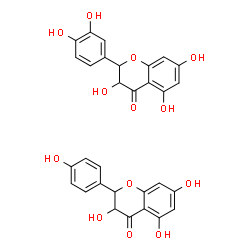 ChemSpider 2D Image | 2-(3,4-Dihydroxyphenyl)-3,5,7-trihydroxy-2,3-dihydro-4H-chromen-4-one - 3,5,7-trihydroxy-2-(4-hydroxyphenyl)-2,3-dihydro-4H-chromen-4-one (1:1) | C30H24O13