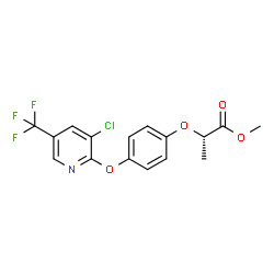 ChemSpider 2D Image | (S)-Methyl 2-(4-((3-chloro-5-(trifluoromethyl)pyridin-2-yl)oxy)phenoxy)propanoate | C16H13ClF3NO4