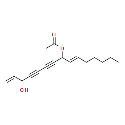 ChemSpider 2D Image | (9E)-3-Hydroxy-1,9-pentadecadiene-4,6-diyn-8-yl acetate | C17H22O3