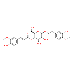 ChemSpider 2D Image | 2-(3-Hydroxy-4-methoxyphenyl)ethyl 4-O-[(2E)-3-(4-hydroxy-3-methoxyphenyl)-2-propenoyl]-beta-D-glucopyranoside | C25H30O11