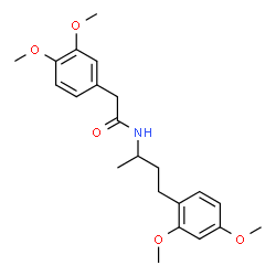 ChemSpider 2D Image | 2-(3,4-Dimethoxyphenyl)-N-[4-(2,4-dimethoxyphenyl)-2-butanyl]acetamide | C22H29NO5