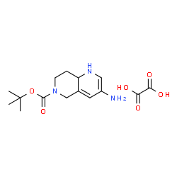 ChemSpider 2D Image | 2-Methyl-2-propanyl 3-amino-1,7,8,8a-tetrahydro-1,6-naphthyridine-6(5H)-carboxylate ethanedioate (1:1) | C15H23N3O6