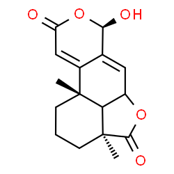 ChemSpider 2D Image | (3aS,7R,10bS)-7-Hydroxy-3a,10b-dimethyl-1,2,3,3a,5a,7,10b,10c-octahydro-4H,9H-[2]benzofuro[7,1-fg]isochromene-4,9-dione | C16H18O5