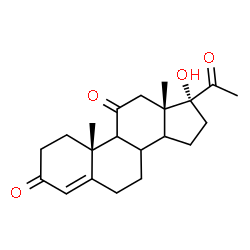 ChemSpider 2D Image | (8xi,9xi,14xi)-17-Hydroxypregn-4-ene-3,11,20-trione | C21H28O4