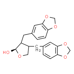 ChemSpider 2D Image | (2R)-3,4-Bis(1,3-benzodioxol-5-ylmethyl)tetrahydro-2-furanol | C20H20O6