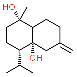 ChemSpider 2D Image | (1S,4S,4aR)-4-Isopropyl-1-methyl-6-methyleneoctahydro-1,4a(2H)-naphthalenediol | C15H26O2