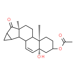 ChemSpider 2D Image | (4aR,6aS,10aR)-10a-Hydroxy-4a,6a-dimethyl-7-oxo-1,2,3,4,4a,4b,5,6,6a,7,7a,8,8a,8b,8c,10a-hexadecahydrocyclopropa[4,5]cyclopenta[1,2-a]phenanthren-2-yl acetate | C22H30O4