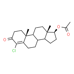 ChemSpider 2D Image | (8xi,9xi,14xi,17beta)-4-Chloro-3-oxoandrost-4-en-17-yl acetate | C21H29ClO3