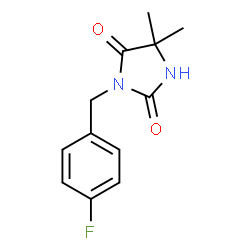 ChemSpider 2D Image | 3-(4-Fluorobenzyl)-5,5-dimethyl-2,4-imidazolidinedione | C12H13FN2O2