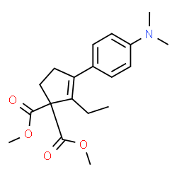 ChemSpider 2D Image | Dimethyl 3-[4-(dimethylamino)phenyl]-2-ethyl-2-cyclopentene-1,1-dicarboxylate | C19H25NO4