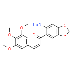 ChemSpider 2D Image | (2Z)-1-(6-Amino-1,3-benzodioxol-5-yl)-3-(3,4,5-trimethoxyphenyl)-2-propen-1-one | C19H19NO6