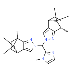 ChemSpider 2D Image | (1R,7S,1'R,7'S)-4,4'-[(1-Methyl-1H-imidazol-2-yl)methylene]bis(1,10,10-trimethyl-3,4-diazatricyclo[5.2.1.0~2,6~]deca-2,5-diene) | C27H36N6
