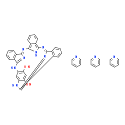 ChemSpider 2D Image | (1Z,11Z)-2,11,20,26,34,36,37-Heptaazaoctacyclo[25.6.1.1~3,10~.1~12,19~.1~21,25~.0~4,9~.0~13,18~.0~28,33~]heptatriaconta-1,3,5,7,9,11,13,15,17,19(36),21(35),22,24,26,28,30,32-heptadecaene-22,24-diol - 
pyridine (1:3) | C45H34N10O2