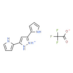 ChemSpider 2D Image | 3,5-Di(1H-pyrrol-2-yl)-1H-pyrazol-2-ium trifluoroacetate | C13H11F3N4O2