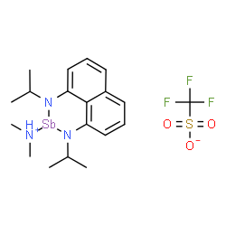 ChemSpider 2D Image | 1,3-Diisopropyl-N,N-dimethyl-1H-naphtho[1,8-de][1,3,2]diazastibinin-2(3H)-aminium trifluoromethanesulfonate | C19H27F3N3O3SSb