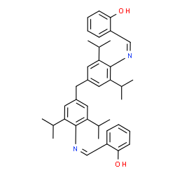 ChemSpider 2D Image | 2,2'-{Methylenebis[(2,6-diisopropyl-4,1-phenylene)nitrilo(Z)methylylidene]}diphenol | C39H46N2O2