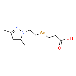 ChemSpider 2D Image | 3-{[2-(3,5-Dimethyl-1H-pyrazol-1-yl)ethyl]selanyl}propanoic acid | C10H16N2O2Se