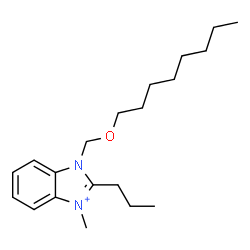 ChemSpider 2D Image | 3-Methyl-1-[(octyloxy)methyl]-2-propyl-1H-benzimidazol-3-ium | C20H33N2O