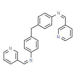ChemSpider 2D Image | (Z,Z)-N,N'-(Methylenedi-4,1-phenylene)bis[1-(3-pyridinyl)methanimine] | C25H20N4