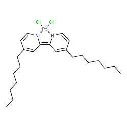 ChemSpider 2D Image | Dichloro[4-heptyl-2-(4-heptyl-2(1H)-pyridinylidene-kappaN)-1,2-dihydropyridinato(2-)-kappaN]platinum | C24H36Cl2N2Pt