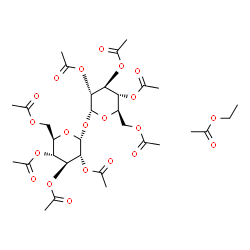ChemSpider 2D Image | Ethyl acetate - 2,3,4,6-tetra-O-acetyl-alpha-D-glucopyranosyl 2,3,4,6-tetra-O-acetyl-alpha-D-glucopyranoside (1:1) | C32H46O21