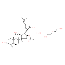 ChemSpider 2D Image | (3alpha,4alpha,5alpha,8alpha,9beta,11alpha,13alpha,14beta,16beta,20S)-16-Acetoxy-3,11-dihydroxy-4,8,14-trimethyl-18-norcholest-24-en-21-oic acid - 2,2'-oxydiethanol hydrate (1:1:1) | C35H62O10