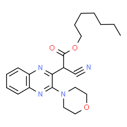 ChemSpider 2D Image | Heptyl cyano[3-(4-morpholinyl)-2-quinoxalinyl]acetate | C22H28N4O3