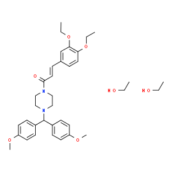 ChemSpider 2D Image | (2E)-1-{4-[Bis(4-methoxyphenyl)methyl]-1-piperazinyl}-3-(3,4-diethoxyphenyl)-2-propen-1-one - ethanol (1:2) | C36H50N2O7