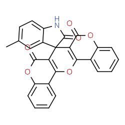 ChemSpider 2D Image | 5'-Methyl-6H,8H-spiro[chromeno[3',4':5,6]pyrano[3,2-c]chromene-7,3'-indole]-2',6,8(1'H)-trione | C27H15NO6