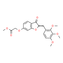 ChemSpider 2D Image | Methyl {[3-oxo-2-(2,3,4-trimethoxybenzylidene)-2,3-dihydro-1-benzofuran-6-yl]oxy}acetate | C21H20O8