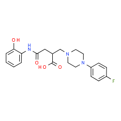 ChemSpider 2D Image | 2-{[4-(4-Fluorophenyl)-1-piperazinyl]methyl}-4-[(2-hydroxyphenyl)amino]-4-oxobutanoic acid | C21H24FN3O4