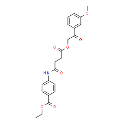 ChemSpider 2D Image | Ethyl 4-({4-[2-(3-methoxyphenyl)-2-oxoethoxy]-4-oxobutanoyl}amino)benzoate | C22H23NO7